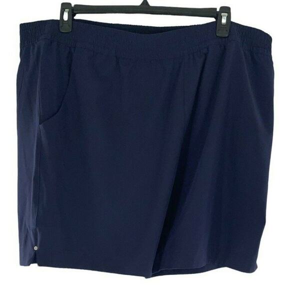 Coral Bay Energy Shorts Women's Size 3X Elastic Waist Pull-On Navy Blue Casual - Picture 1 of 8